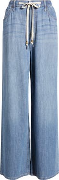 CITY BLUES Drawstring Wide Leg Jeans