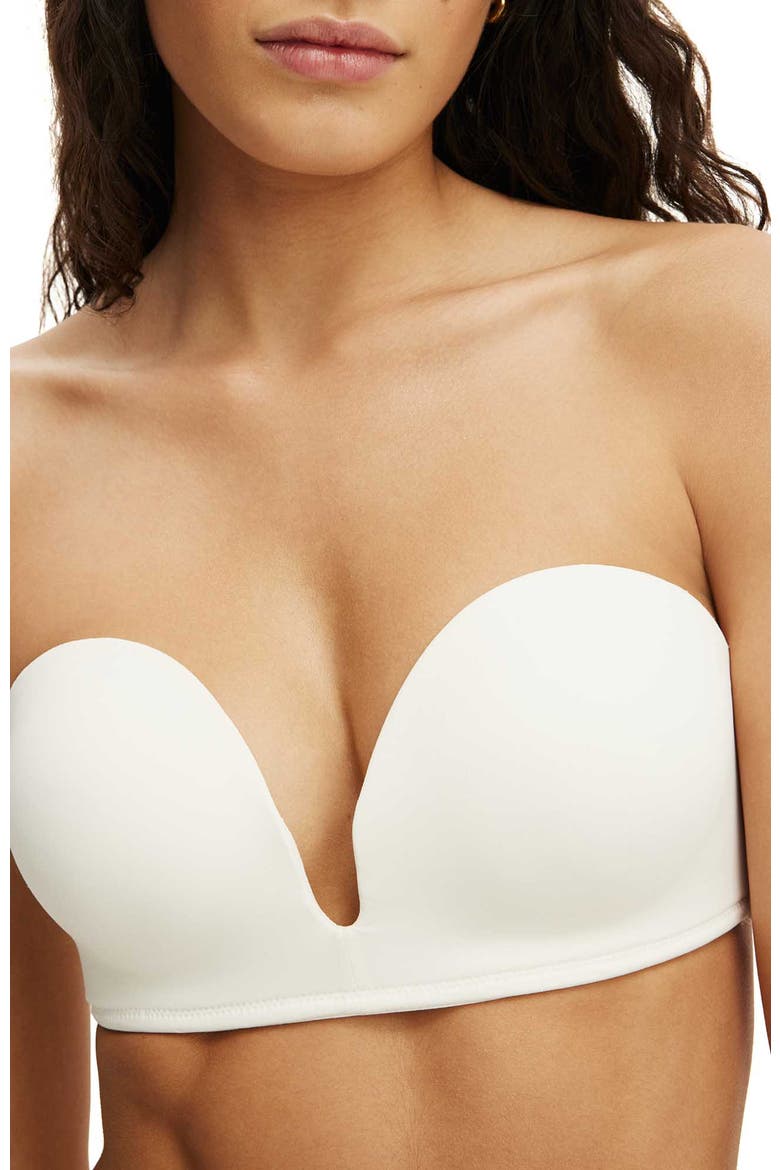Women's U Wire Strapless Push Up Bra, Alternate, color, Coconut Milk
