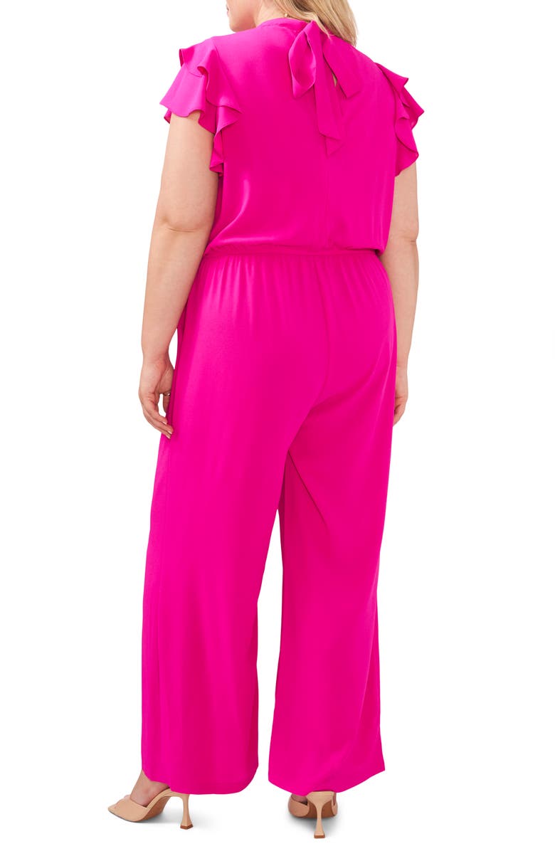 1.STATE Flutter Sleeve Jumpsuit, Alternate, color, Fiercely Fuchsia