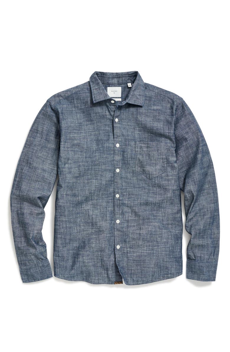 Billy Reid Pickwick Organic Cotton Chambray Button-Up Shirt, Alternate, color,