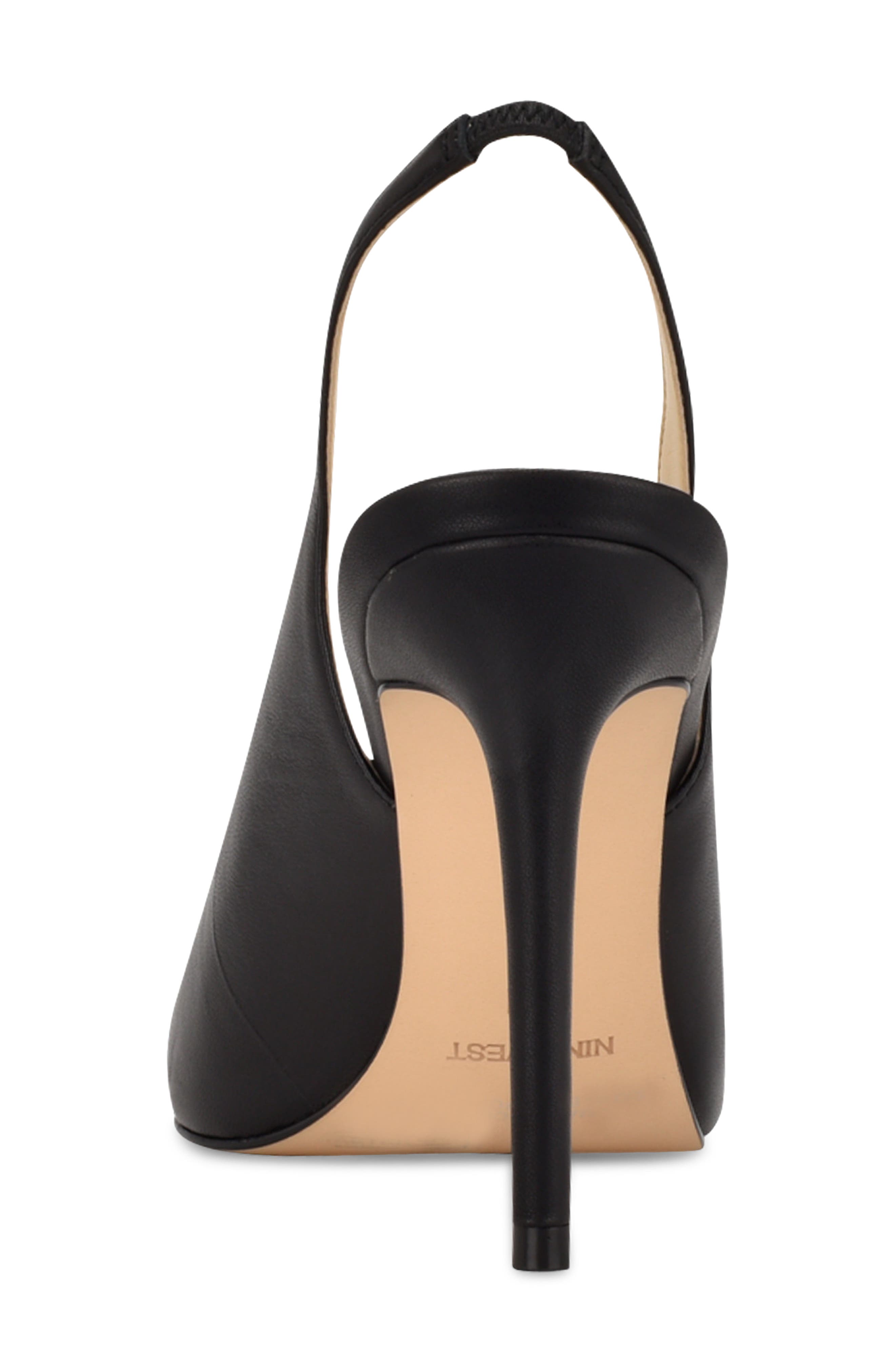 Nine West Feather Slingback Pump, Alternate, color, Black Leather
