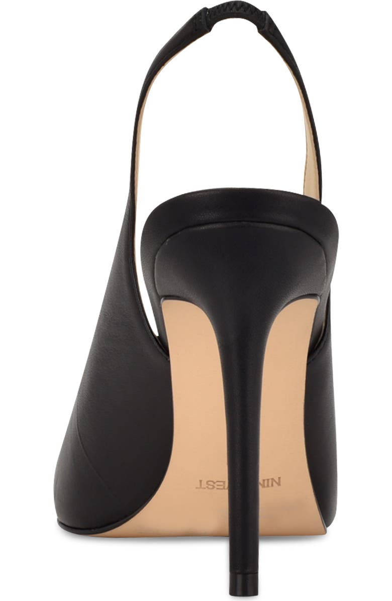 Nine West Feather Slingback Pump, Alternate, color, Black Leather