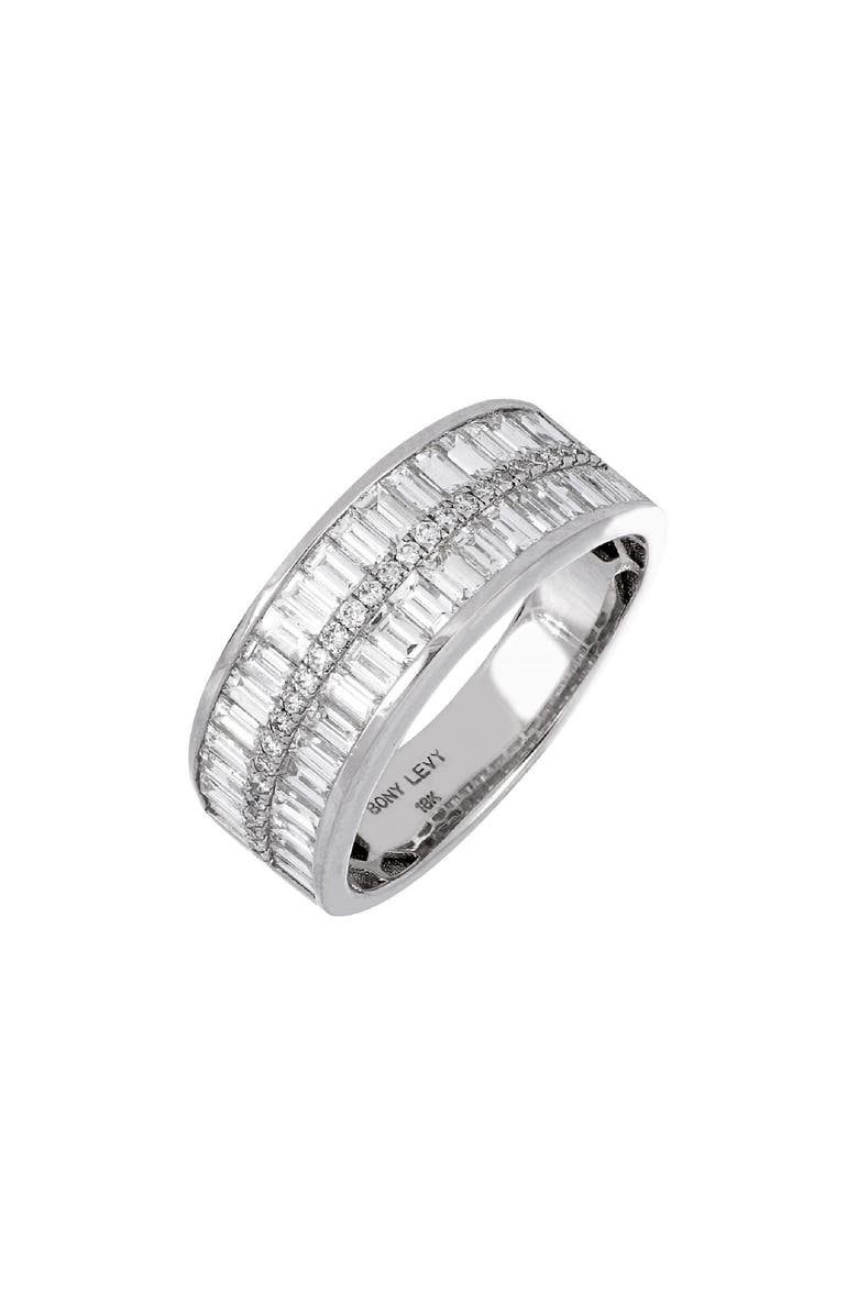 Bony Levy Modern Baguette & Round Diamond Band Ring, Main, color,