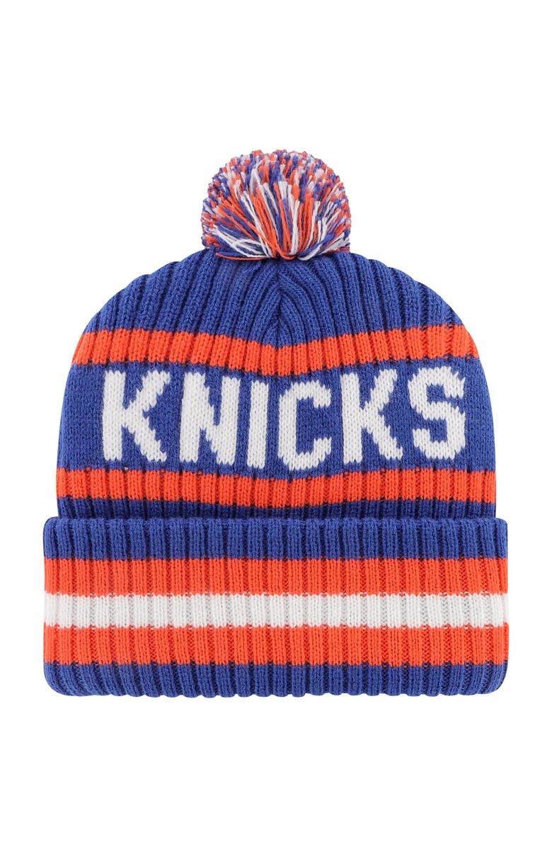 '47 Men's '47 Blue New York Knicks Bering Cuffed Knit Hat with Pom, Alternate, color, 