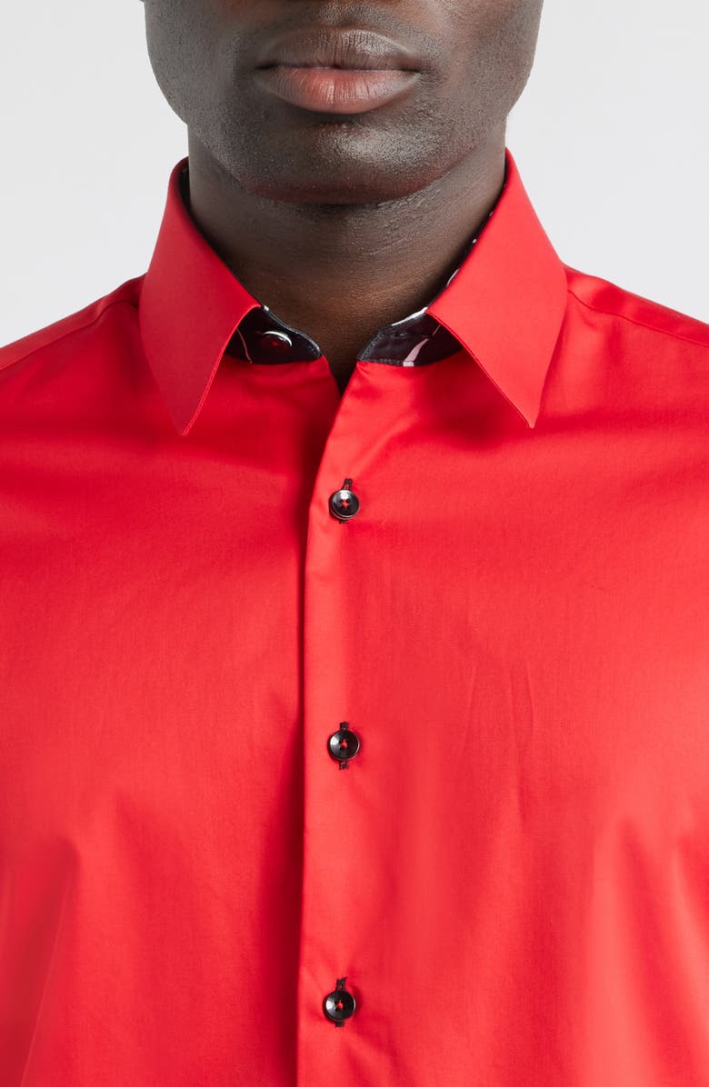 Siragusa Printed Silk Trim Dress Shirt, Alternate, color, Red
