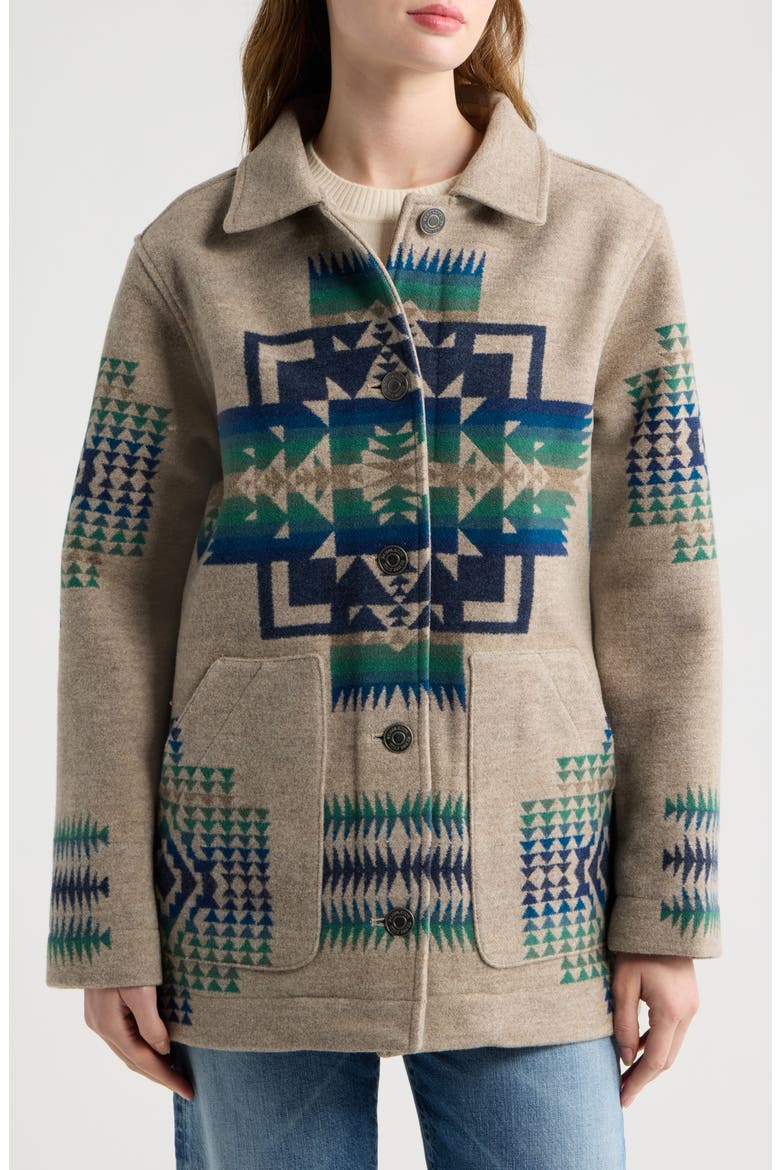 Brownsville Wool Coat with Genuine Shearling Collar, Alternate, color, CHIEF JOSEPH TAN