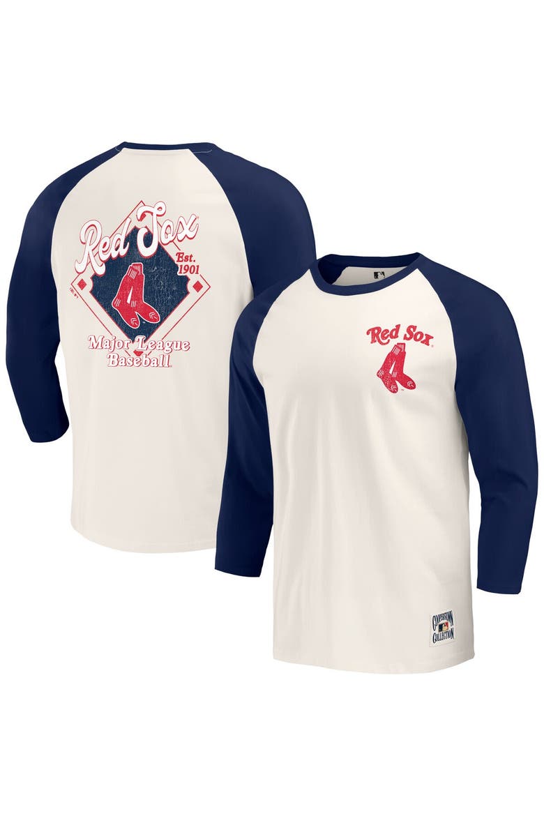 Men's Darius Rucker Collection by Fanatics Navy/White Boston Red Sox Cooperstown Collection Raglan 3/4-Sleeve T-Shirt, Alternate, color, Navy