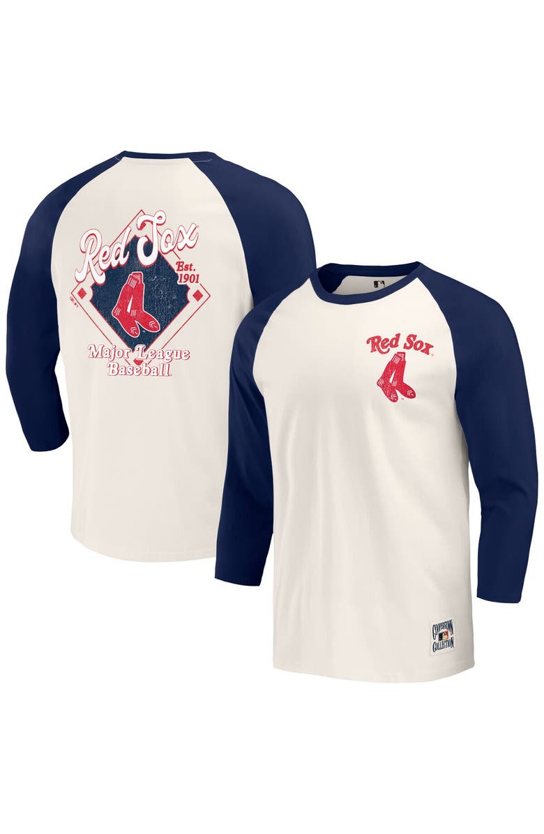 Darius Rucker Collection by Fanatics Men's Darius Rucker Collection by Fanatics Navy/White Boston Red Sox Cooperstown Collection Raglan 3/4-Sleeve T-Shirt, Alternate, color, 