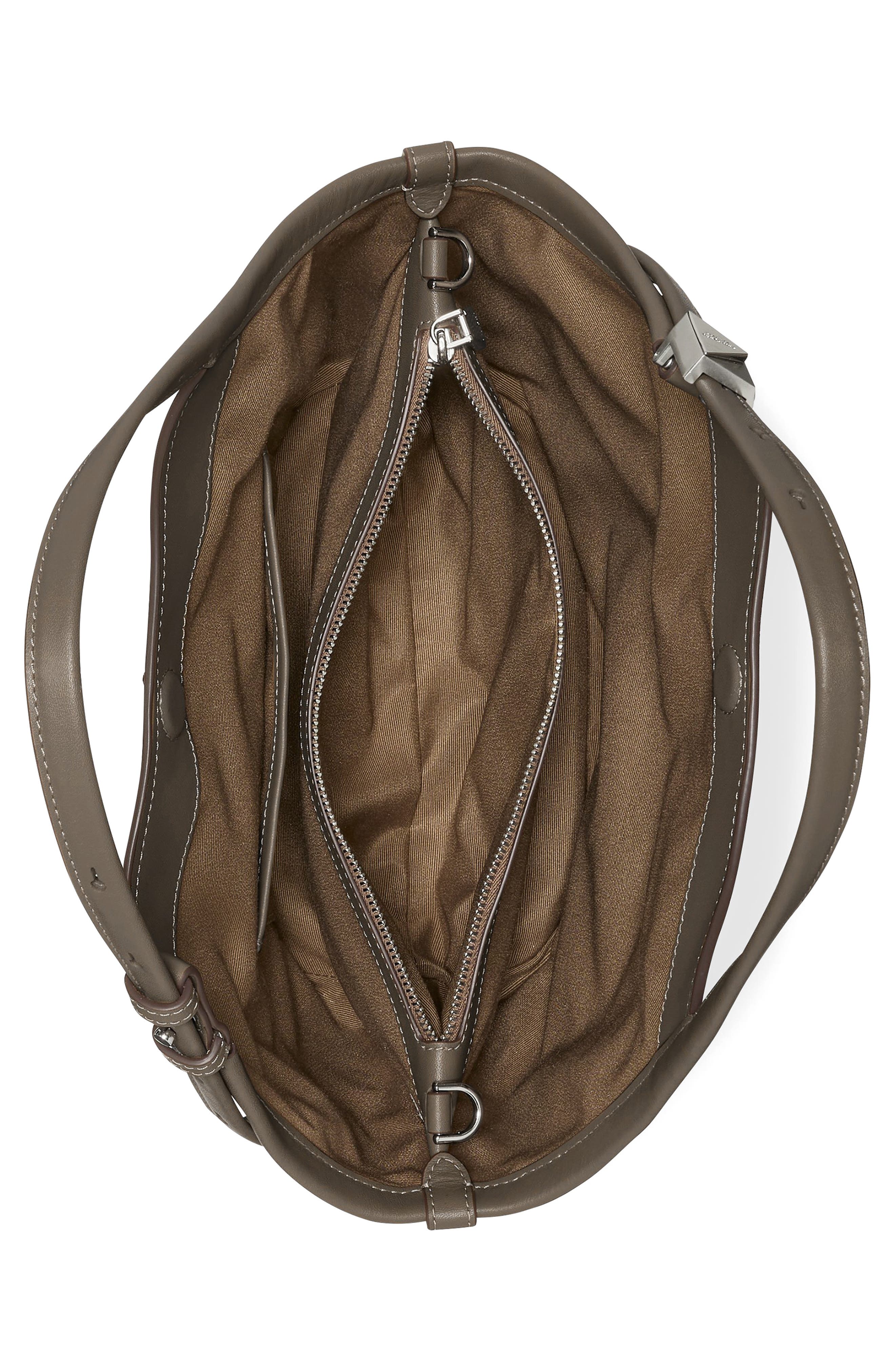 Small Deco Suede Tulip Tote, Alternate, color, DRIFTWOOD