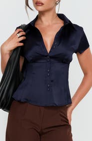 Princess Polly Cottesloe Satin Top