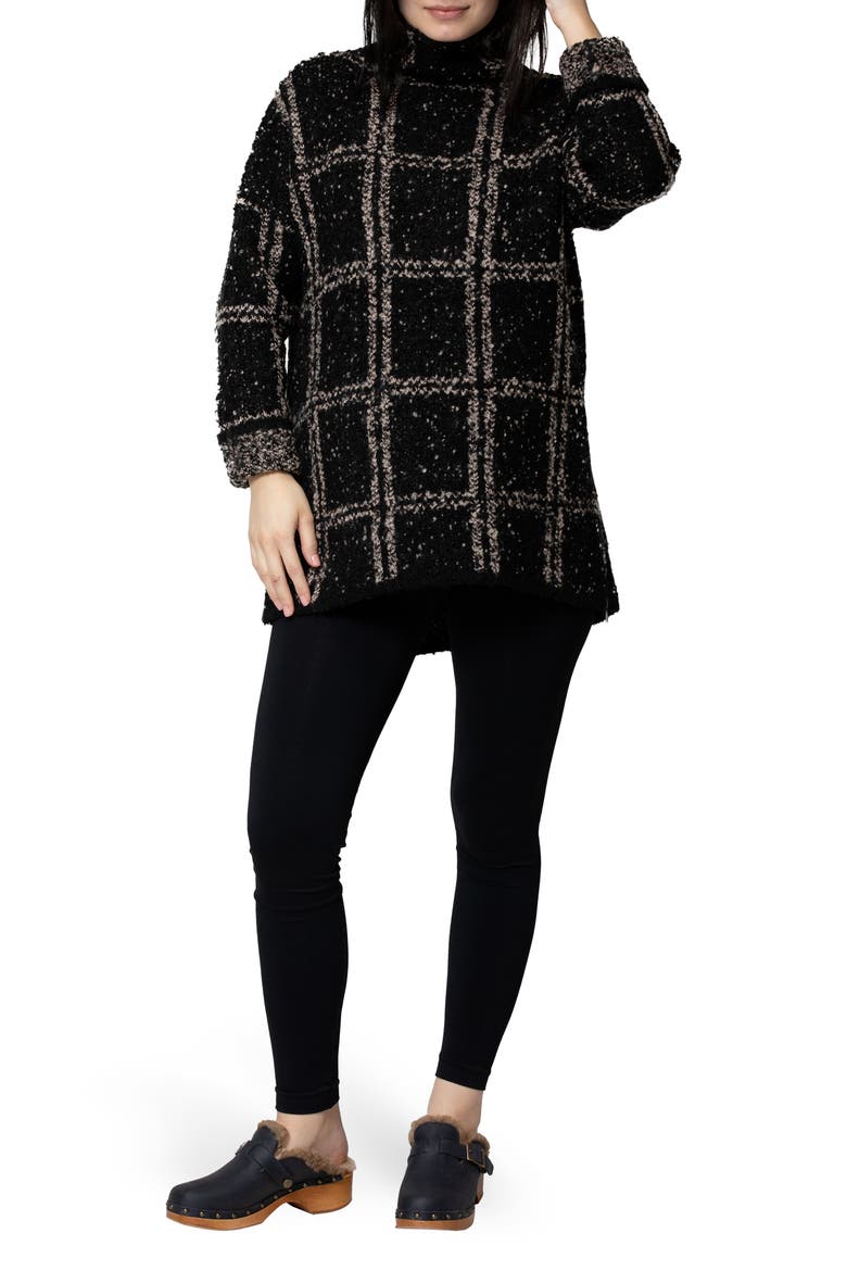 Lia Check Maternity/Nursing Sweater, Alternate, color, BLACK WINDOWPANE