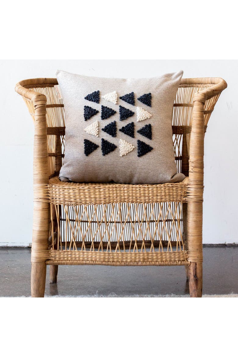 AfriScandi Harvest Wool + Cotton Throw Pillow - Cover Only, Alternate, color, Natural