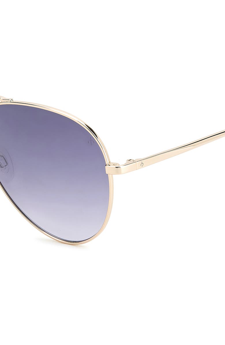 rag & bone 59mm Aviator Sunglasses, Alternate, color, Gold/ Grey Ms Silver