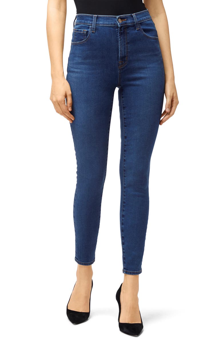 J Brand Leenah Super High Waist Raw Ankle Skinny Jeans, Main, color,