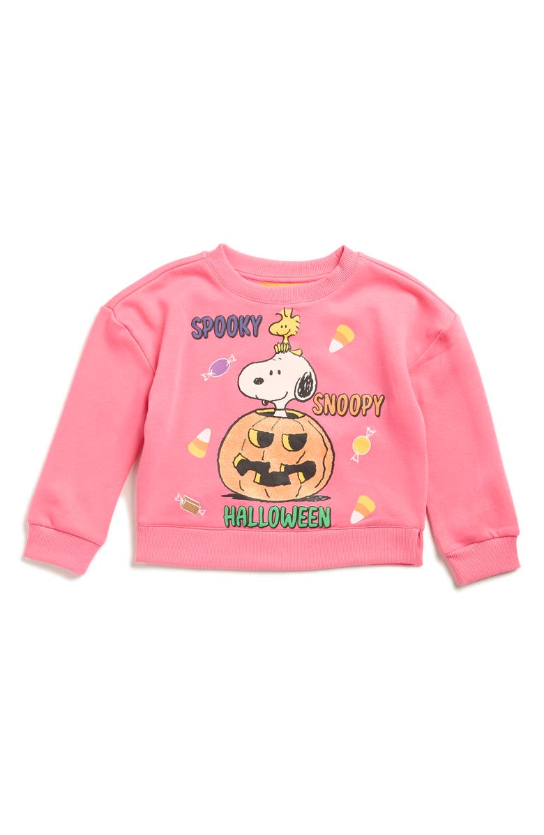 PEANUTS Kids' Halloween Peanuts Great Sweatshirt, Main, color, Pink
