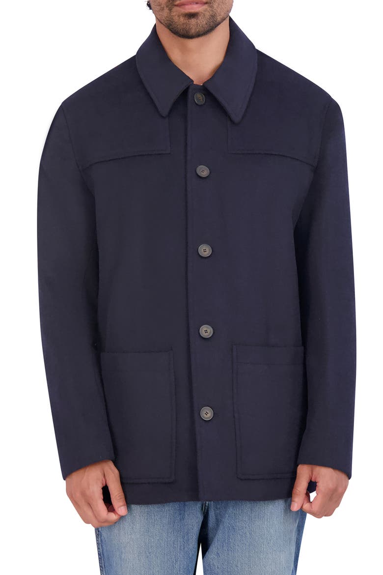 Wool Blend Shirt Jacket, Main, color, NAVY