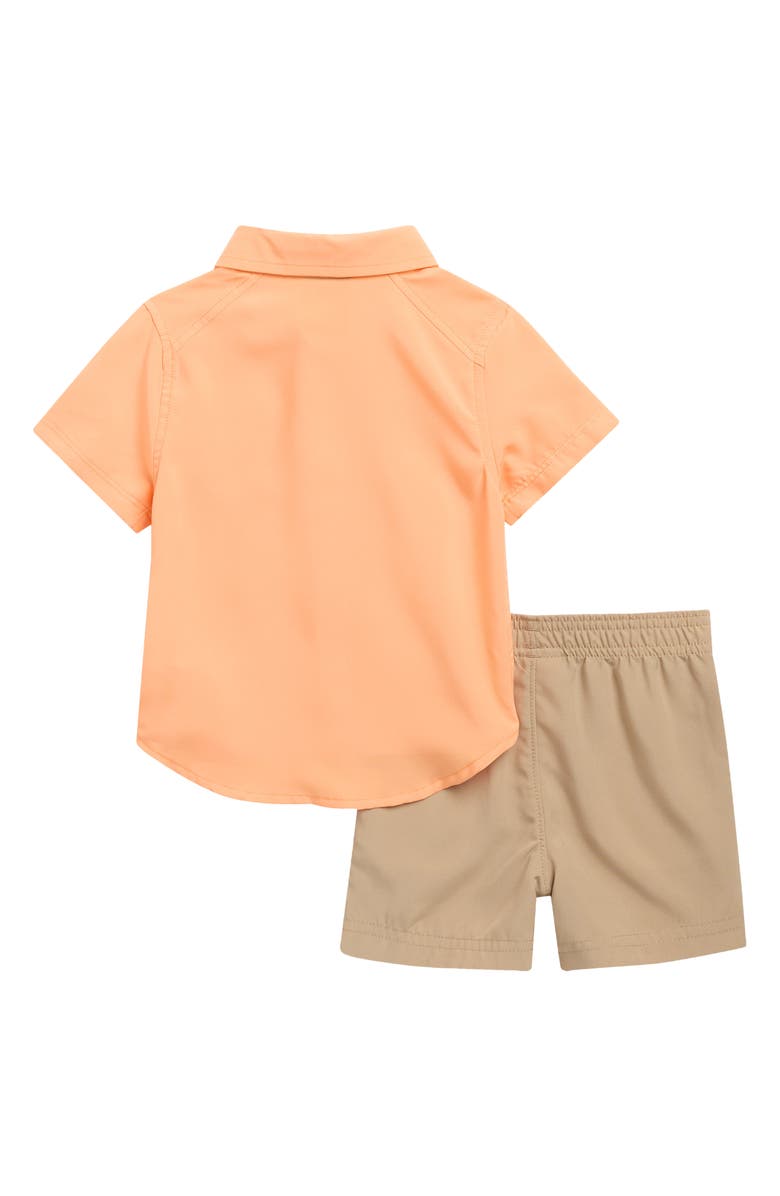 Under Armour Kids' Drift Tide Button-Up Shirt & Shorts Set, Alternate, color, Orange Block