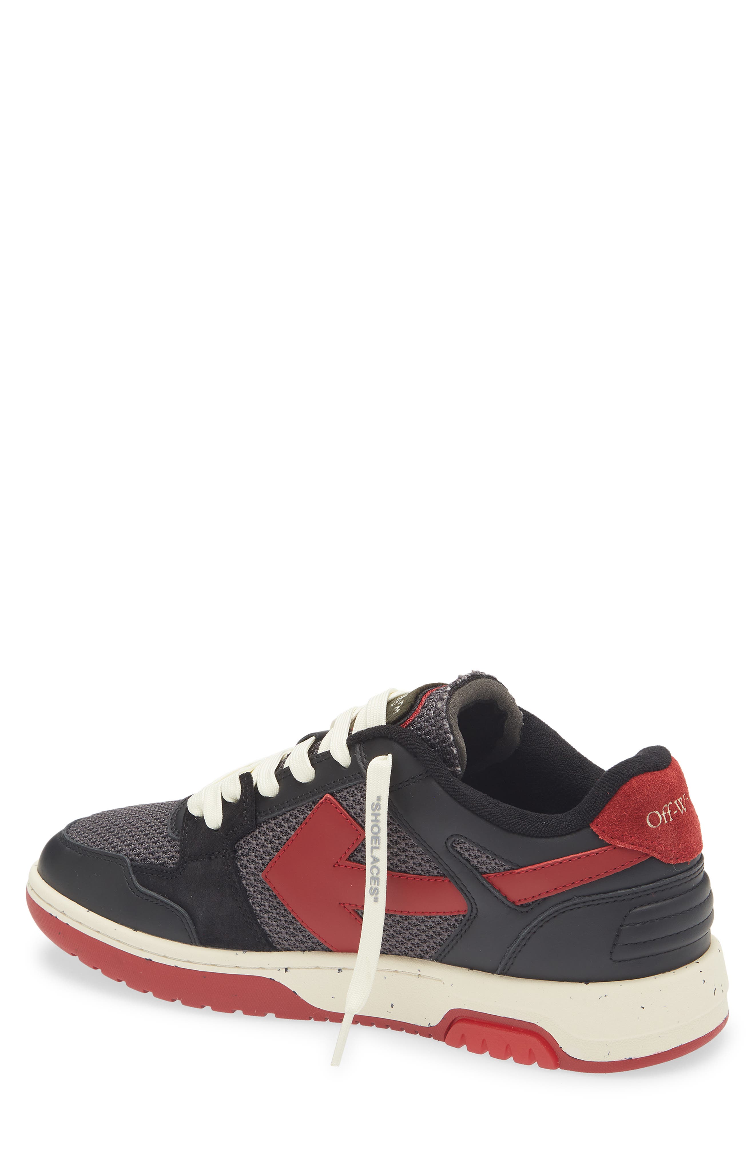 Off-White Slim Out of Office Sneaker, Alternate, color, Grey Melange - Coral Red