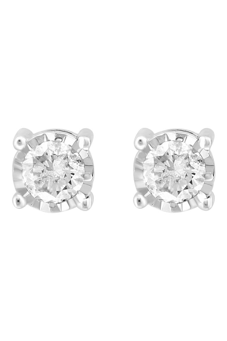 Diamond Stud Earrings, Alternate, color, WHITE