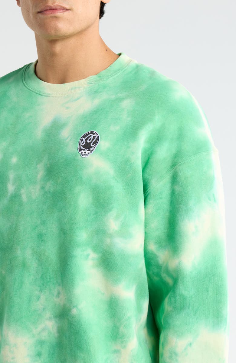 Malbon Golf Grateful Dead Range Tie Dye Graphic Sweatshirt, Alternate, color, Green Tie Dye
