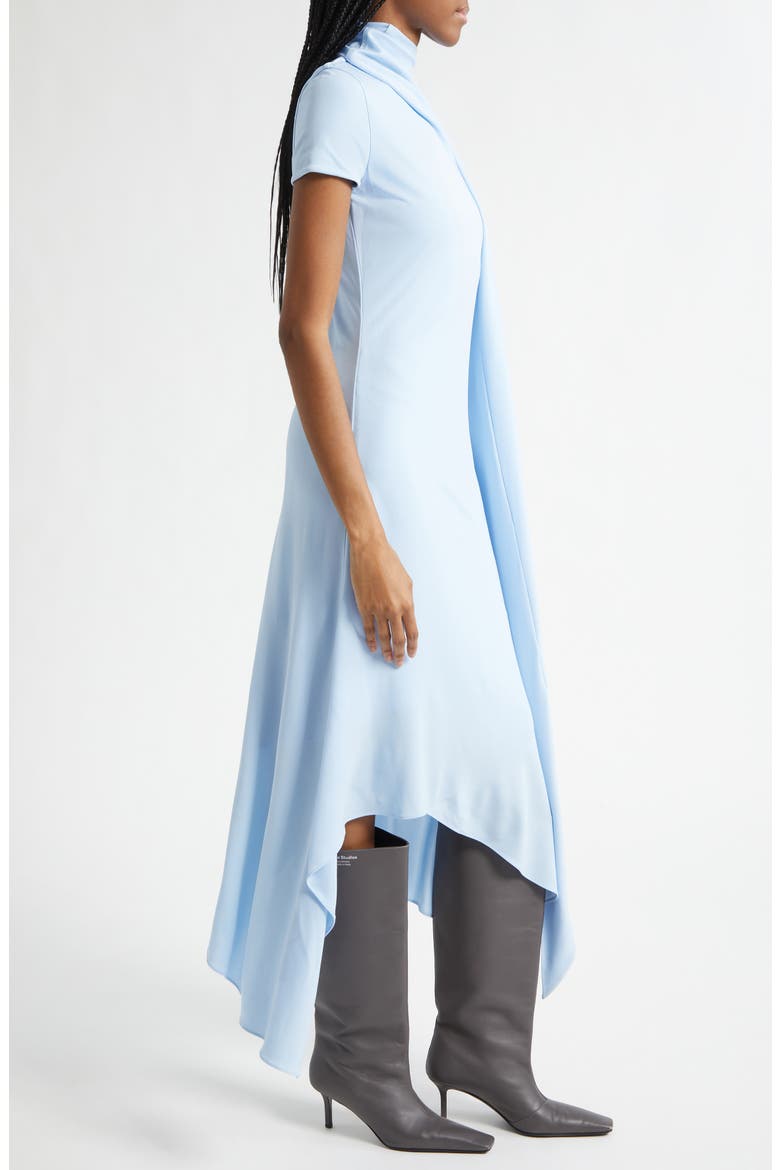 Duny Asymmetric Crepe Midi Dress, Alternate, color, LIGHT BLUE