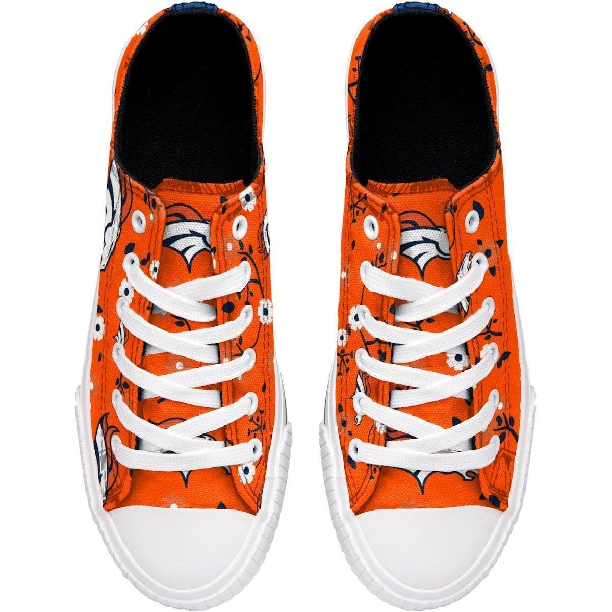 FOCO Women's FOCO Orange Denver Broncos Flower Canvas Allover Shoes, Alternate, color, 