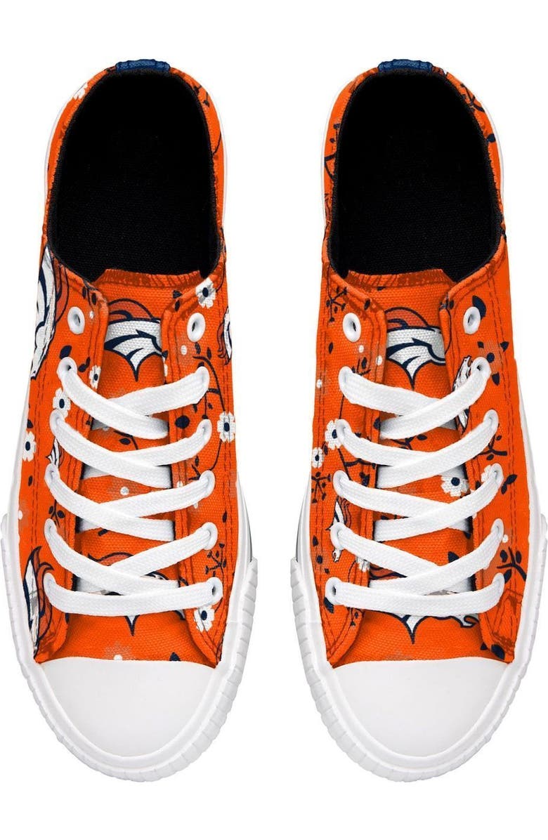 FOCO Women's FOCO Orange Denver Broncos Flower Canvas Allover Shoes, Alternate, color,