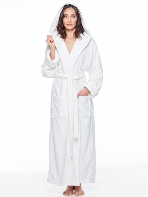 Womens GOTS Certified Oganic Cotton Long Hooded Robe