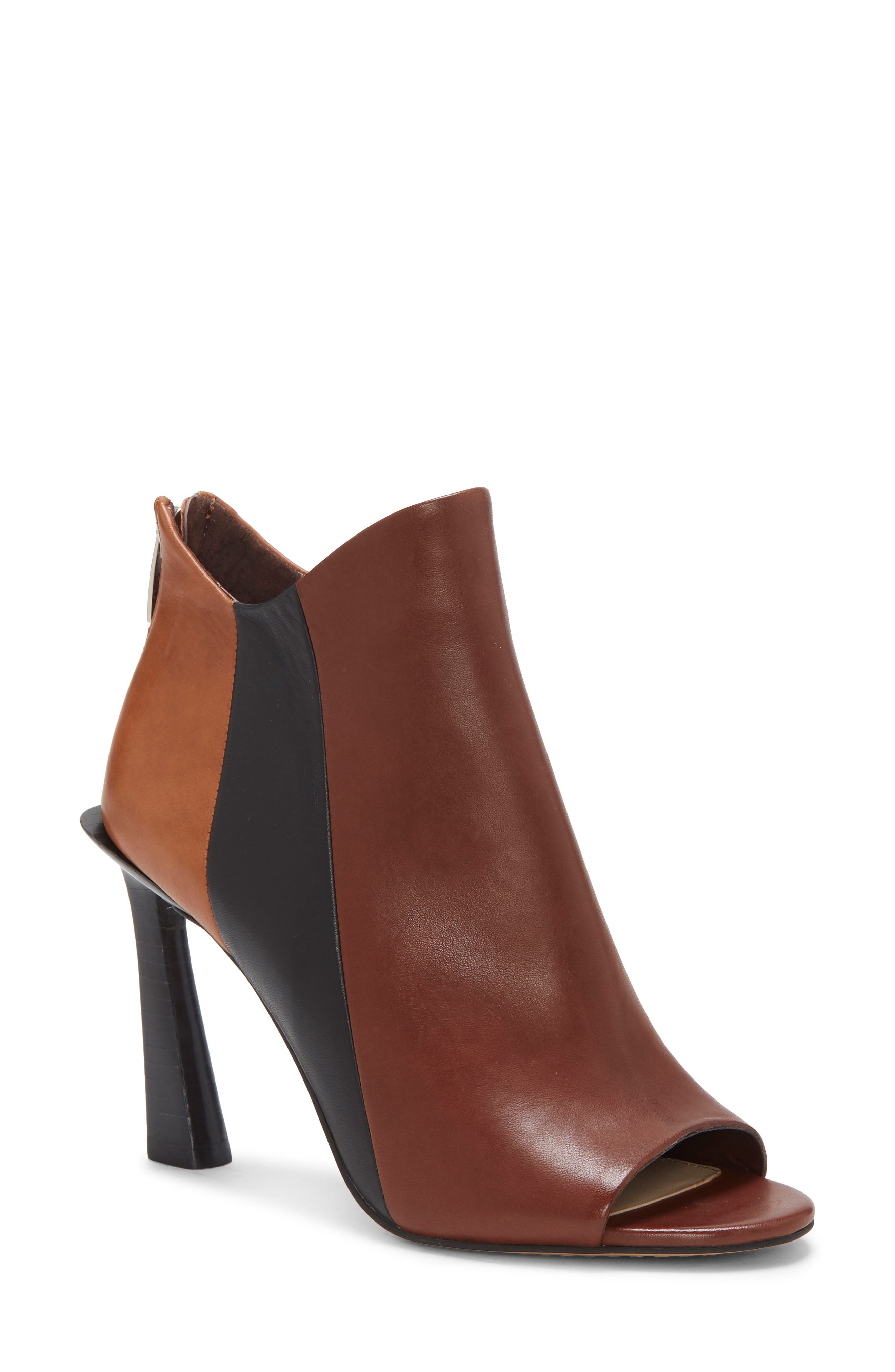 Artiziana Open Toe Bootie, Main, color, BROWN 01