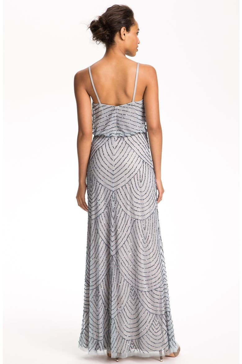 Embellished Blouson Gown, Alternate, color, SLATE