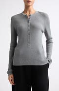Lisa Yang Airi Cotton & Cashmere Ribbed Henley