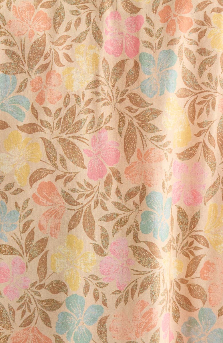 Wit & Wisdom Floral Flutter Sleeve Quarter Zip Top, Alternate, color, Golden Sugar Multi