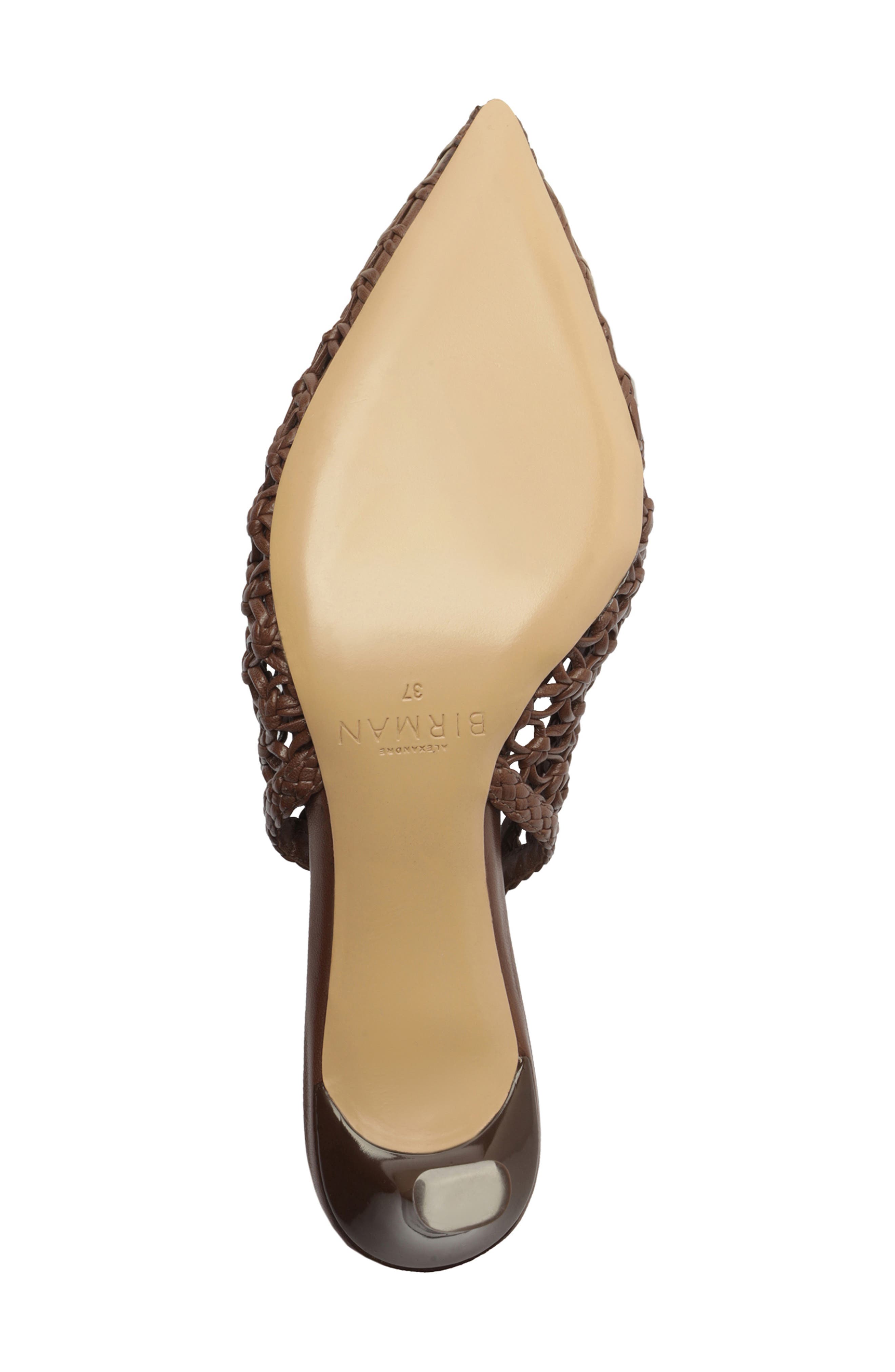 Alexandre Birman Jane Tresse Pointed Toe Slingback Pump, Alternate, color, Rich Brown