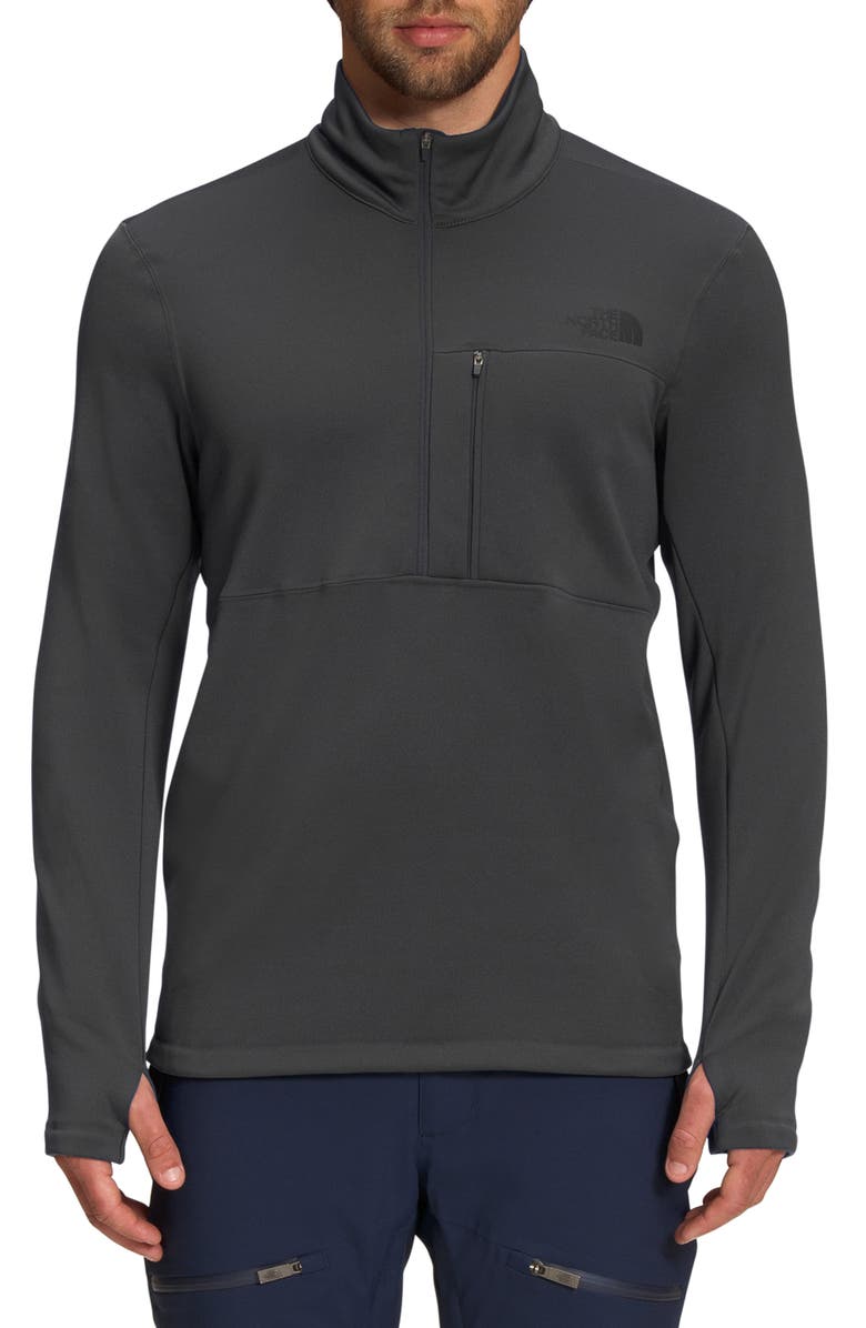 The North Face Tagen Slim Fit Half Zip Fleece Pullover, Main, color, Asphalt Grey