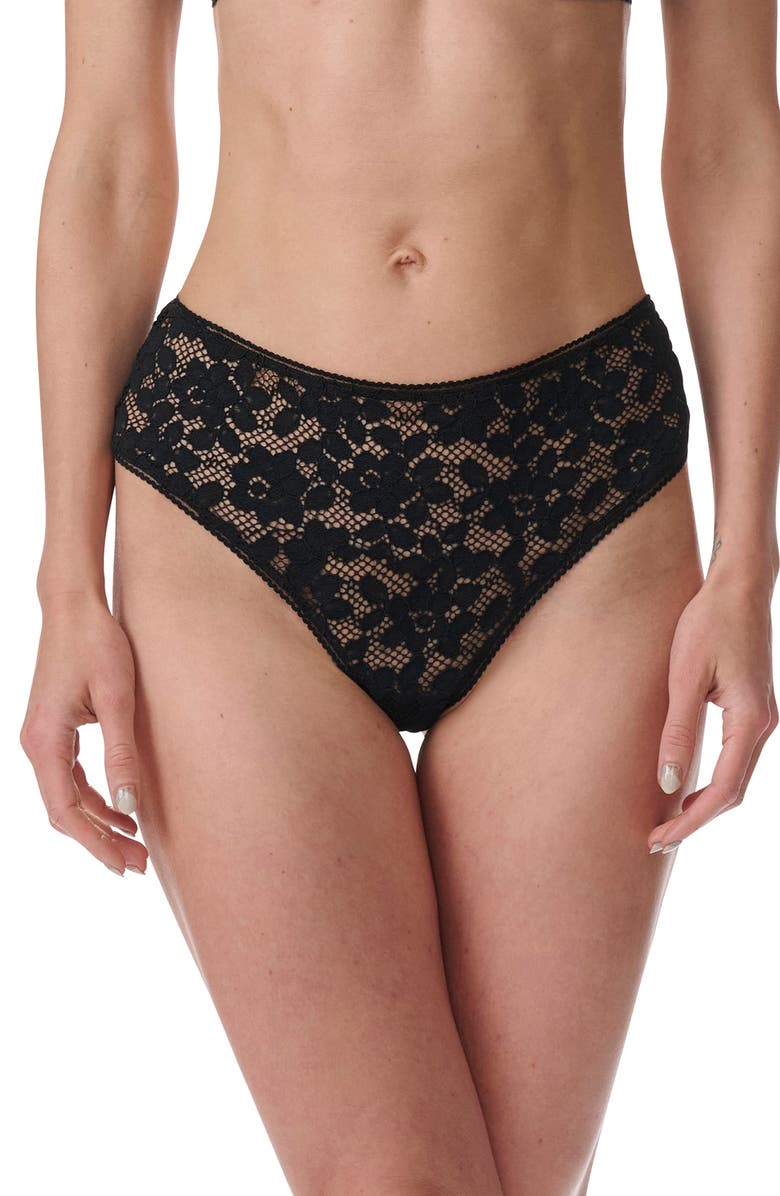 Wolford Lace High Cut Briefs, Main, color, 