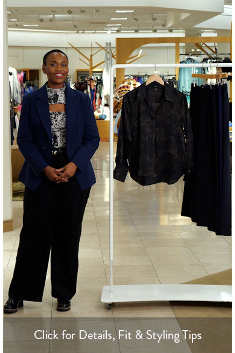 Floral Collared Charmeuse Popover Top video