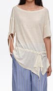Bimba y Lola Linen T-Shirt With Adjustable Waist