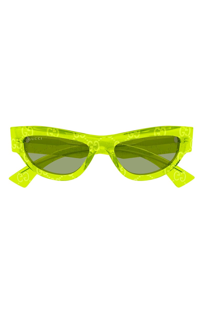 Gucci 53mm Cat Eye Sunglasses, Main, color, Neon Green
