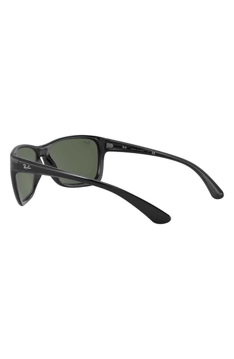 Ray-Ban 61mm Square Sunglasses, Alternate, color, Black/ Green