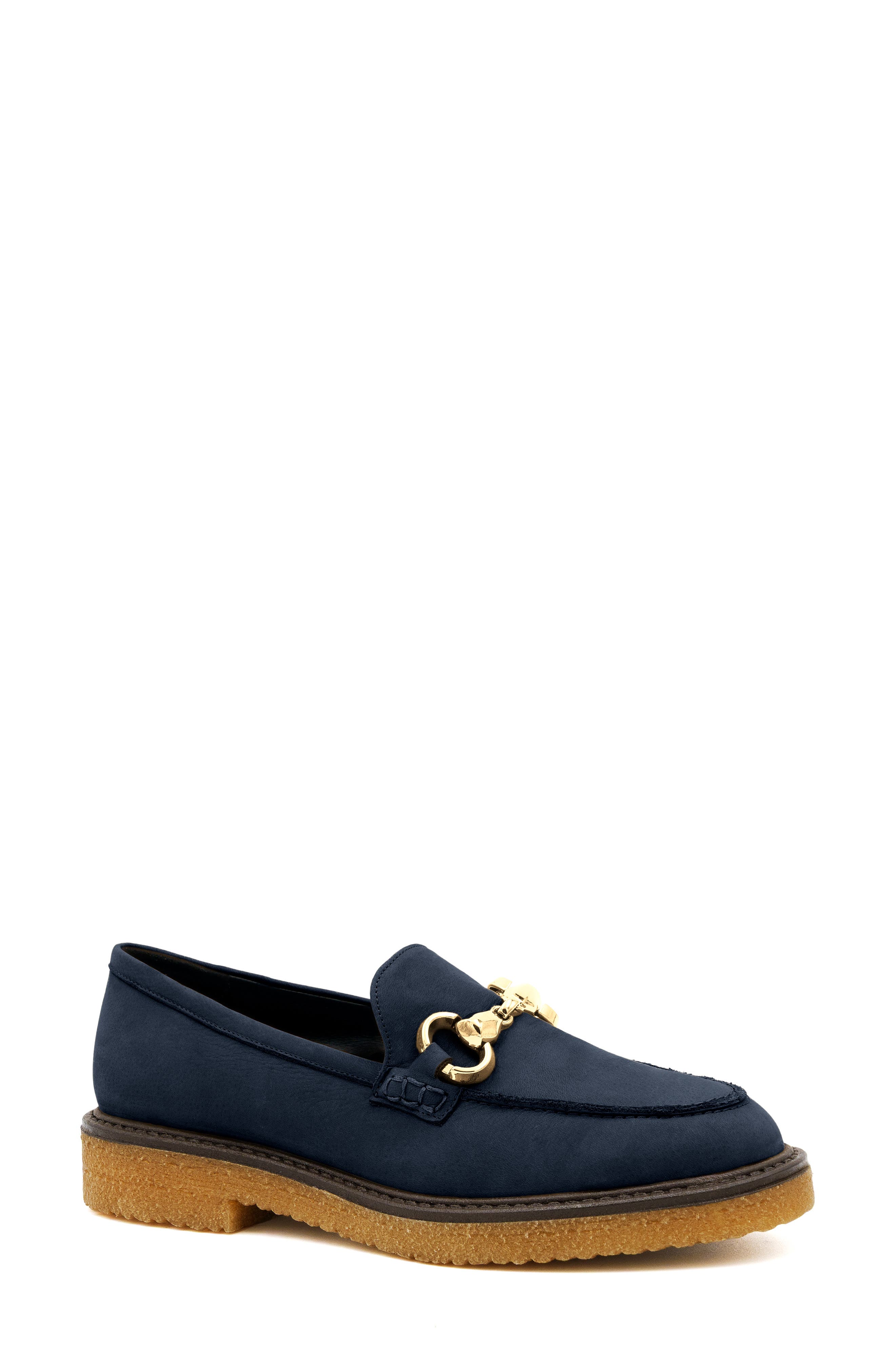 Balzello Leather Loafer, Main, color, NAVY