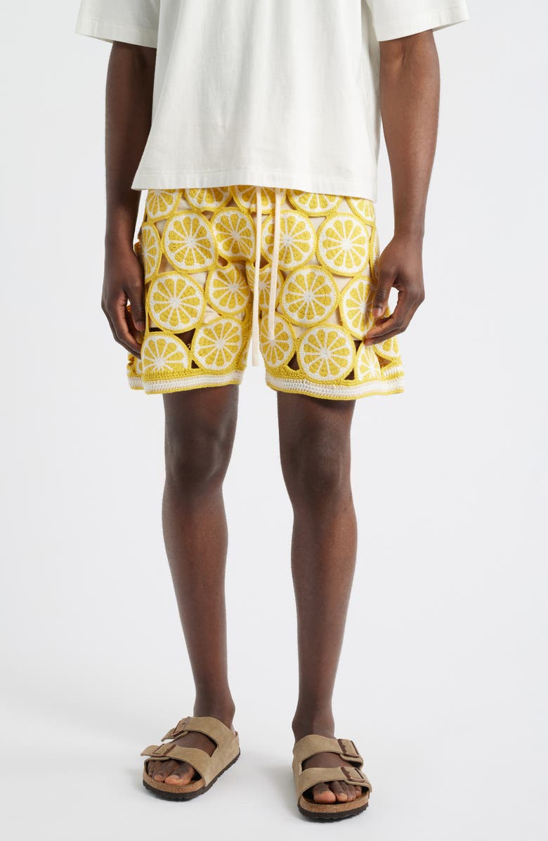MAVRANS Lemon Crochet Shorts, Main, color, 