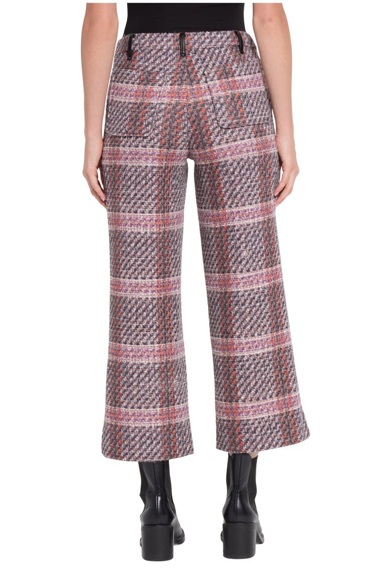 Romina High Waist Crop Wide Leg Pants, Alternate, color, ROUGE PLAID