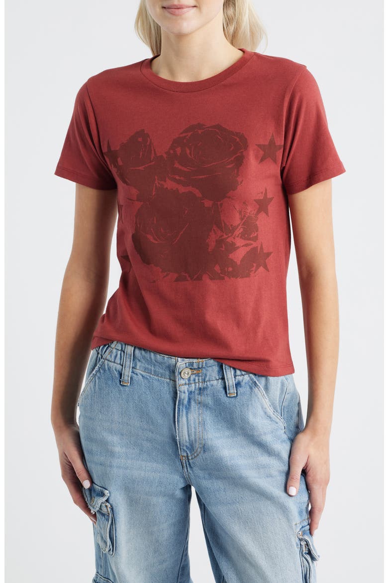 Roses & Stars Graphic T-Shirt, Main, color, SPICED APPLE