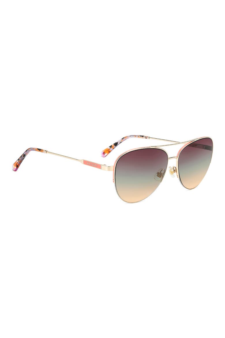 Janece 58mm Gradient Aviator Sunglasses, Alternate, color, LIGHT GOLD