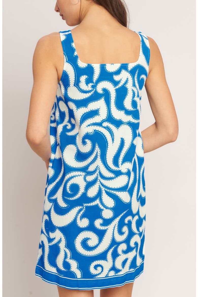 Print Minidress, Alternate, color, BLUE/ WHITE