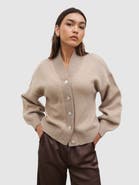 Pretty Lavish Lorrie Chunky Knit Buttoned Bomber
