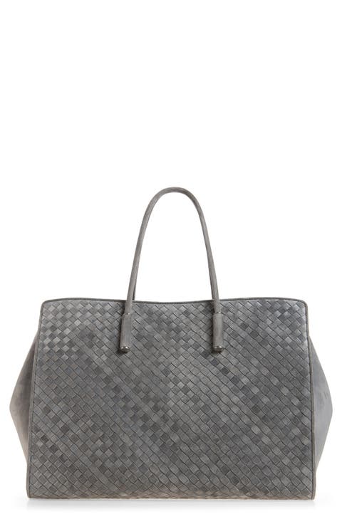 Large Barbara Intrecciato Leather Tote