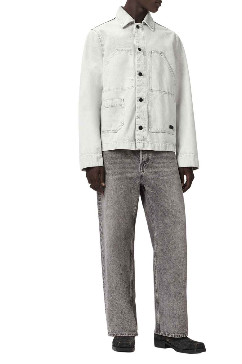 Denim Shacket, Alternate, color, BLEACHED GREY