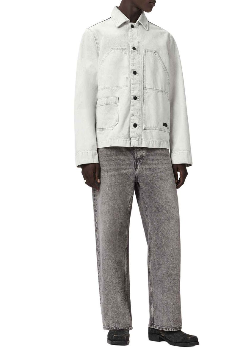 AllSaints Denim Shacket, Alternate, color, Bleached Grey