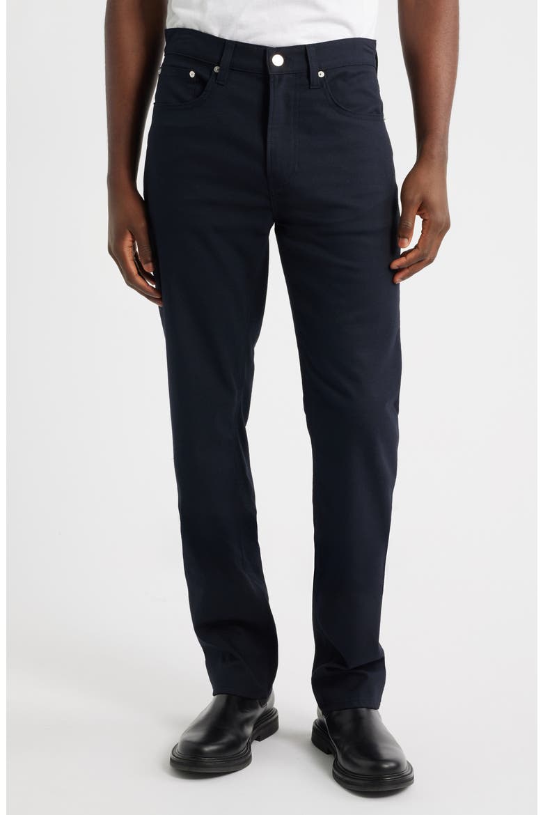 Modern Straight Leg Five-Pocket Twill Pants, Main, color, DARK NAVY
